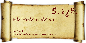 Sáfrán Éva névjegykártya