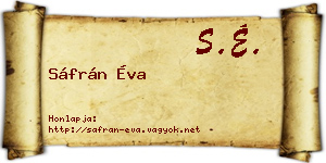 Sáfrán Éva névjegykártya